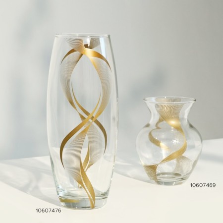 Vase for flowers "Line" glass, transparent, 14 cm.-3