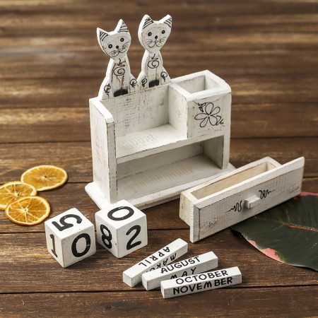 Calendar desktop "couple of cats" 18x6x22 cm-1