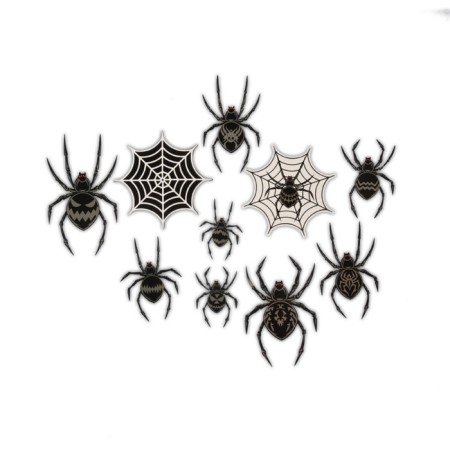 Decor on the wall "for the most terrible party", spiders, set of 10 pcs.-2