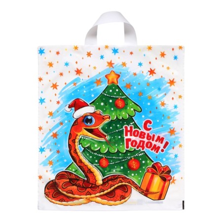 Pitosh package, plastic with a loop pen, 42x38 cm, 40 μm