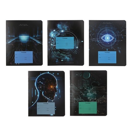 Notebook 12 sheets in a cage on the paper clip "Artificial Intelligence", a cover shaking cardboard, VD-smelfish, mix