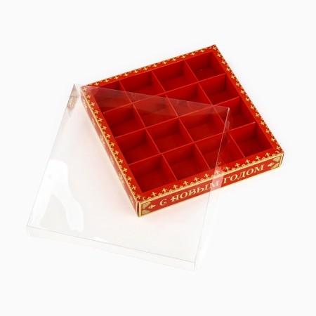 Box for 16 sweets with cells "Magic Holiday", 19 x 19 x 3 cm, New Year-4