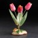 Souvenir tulips with a butterfly, 3 flowers, pink, selenite