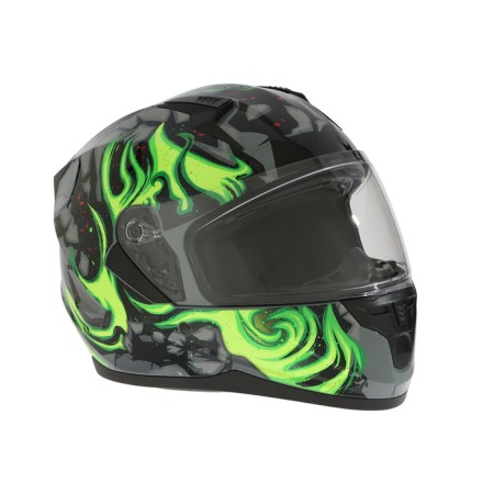 The helmet integral with two visors, size XL (60-61), BLD-M67E model, black and green-2