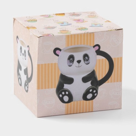 Ceramic mug "Panda", 480 ml, white and black color-2