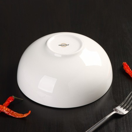 Porcelain salad Magistro la Perle, 1.5 l, d = 20.5 cm, white color-3