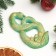 Panel with the suspension "Snake in the flower" Green with gilding, 12x7x1cm