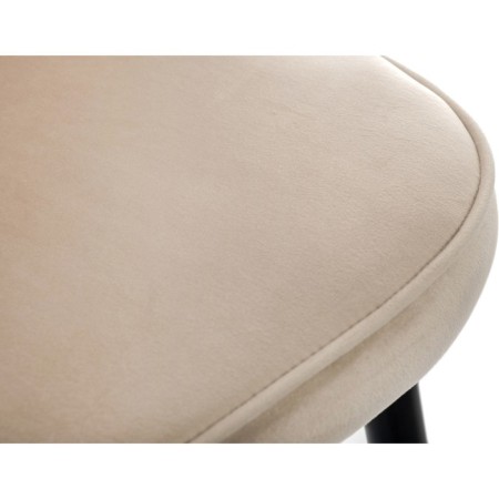 Metal frame stool Dodo metal/velor, black/beige 48x54x77 cm-5