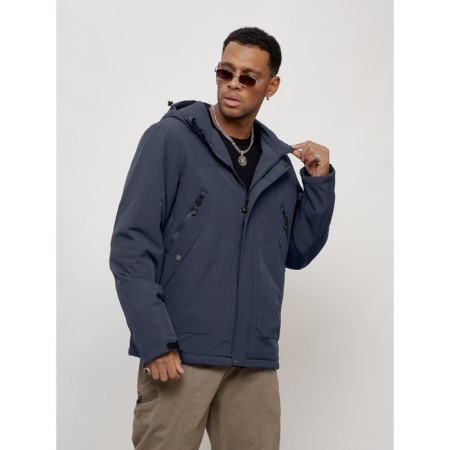 Sports male jacket, size 50, dark blue color-4