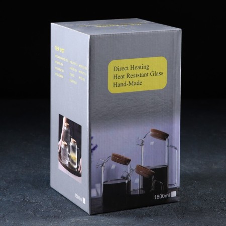 Glass jug with a cork lid "Eco", 1.6 l, 18 × 11 × 25 cm-4