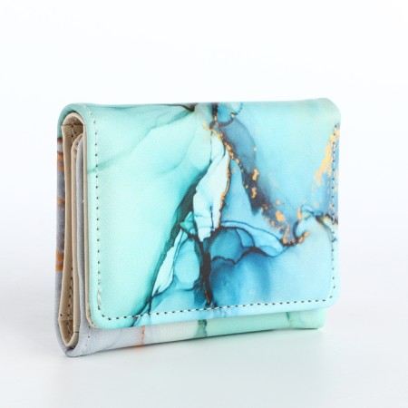 Women's wallet on the button, green color