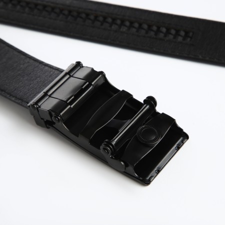 Male belt, width 3.5 cm, buckle machine, black color-2