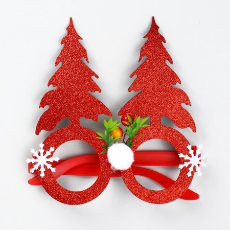 Carnival glasses "Christmas trees", red color-1