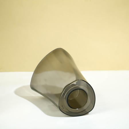 Pot for orchids, 1.3 l, 13.6 × 14.1 × 20 cm, plastic, transparent gray-1