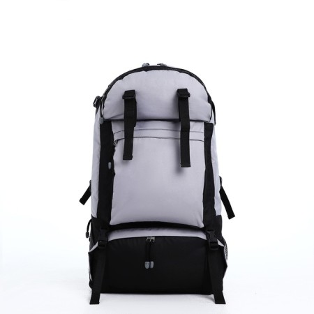 Tourist backpack, TAIF, 65 l, lightning department, 3 outer pockets, black/green/gray color-1