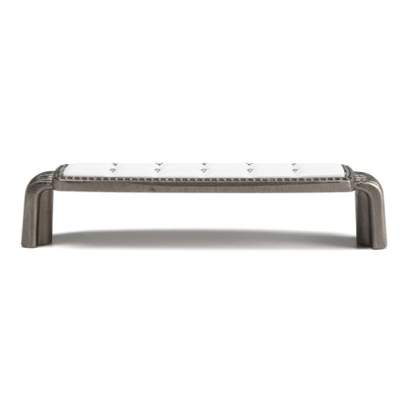 Elegant bracket handle, 96 mm, ceramic, color is old silver color-2