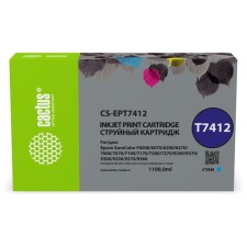 Картридж струйный Cactus CS-EPT7412 T7412 голубой (1100мл) для Epson SureColor SC-F6000/620   107409