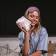 Cosmetic bag on the farmar, white color