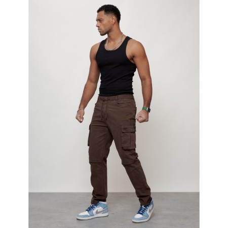 Cargo jeans men, size 50-52, brown color-1