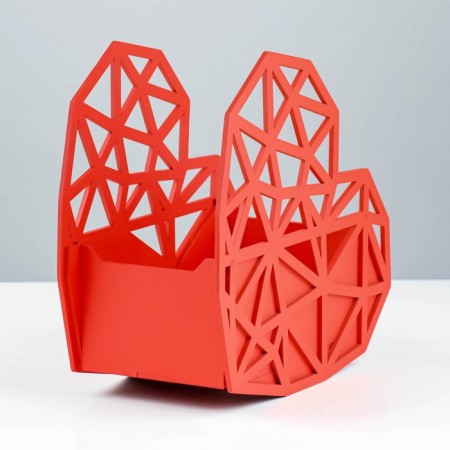 Kashpo wooden "Heart" 20x10x20 cm red-3