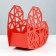 Kashpo wooden "Heart" 20x10x20 cm red