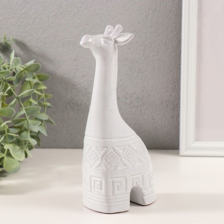 Souvenir Ceramics "Giraffe. Ethnic patterns" White aged 8x5x18.5 cm