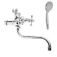 Bath mixer Zein Z2079CR, Cran-Box Brass 1/2, with shower, brass, chrome