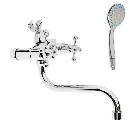 Bath mixer Zein Z2079CR, Cran-Box Brass 1/2, with shower, brass, chrome