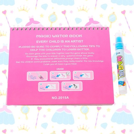 A book for drawing with water "Unicorns", with a marker-5