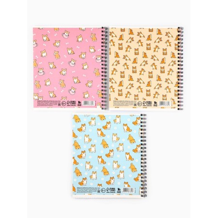 Notebook A5, 48 liters per spiral, internal block No. 1 MIX "Corgi"-3