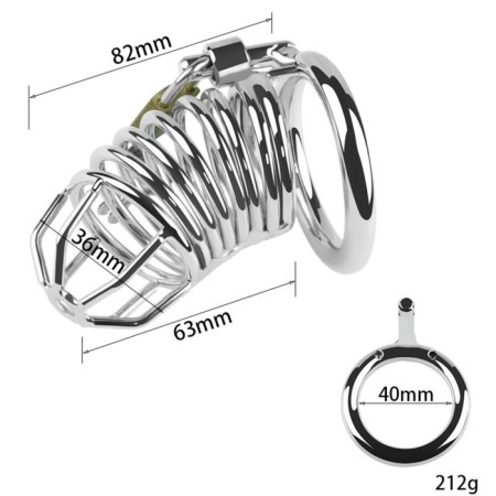 Belt of fidelity "Total cell No. 3", rings d = 4; 4.5; 5 cm, lock, key, metal-11