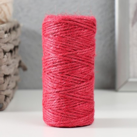 Yarn 100% juts "pink" 50 meters 4x4x10 cm