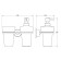 Holder with a glass and a dispenser of liquid soap, matte crystal, chrome, fbs
