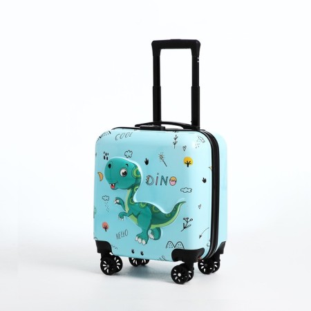 Small 18 suitcase, lightning department, 4 wheels, blue color