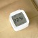 Clock - electronic desk alarm clock: thermometer, calendar, hygrometer, 7.8 x 8.3 cm