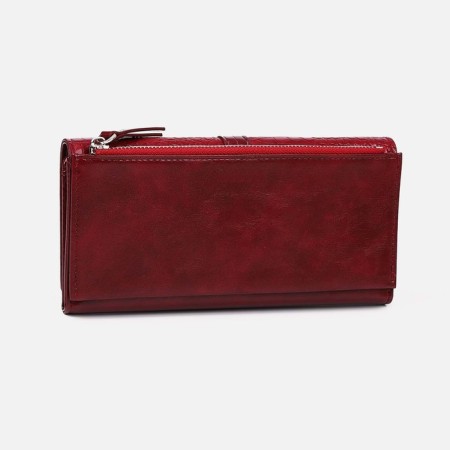Women's wallet on magnets, burgundy color-1