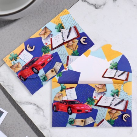 Glitter, car, record, 19x9 cm envelope envelope