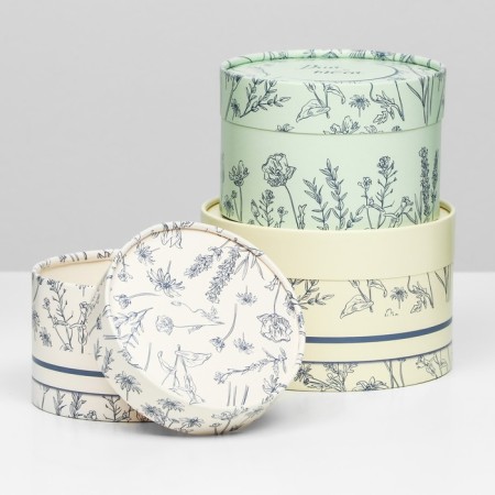 A set of hat boxes 3 in 1 "for you", hooked, 16 x 10, 14 x 9, 13 x 8.5 cm-1