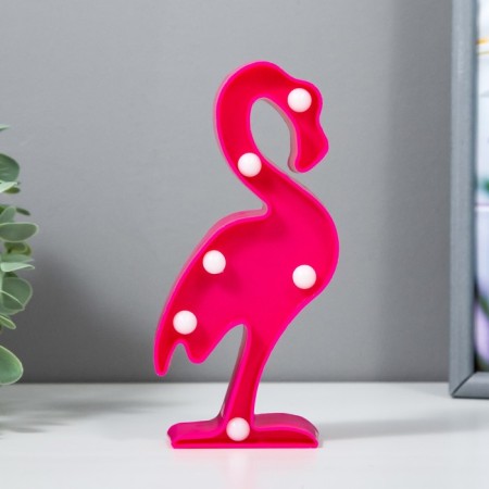Flamingo nightlight 5 LED battery 3XAAA Pink 7.5x3x15.3 cm Risalux-3