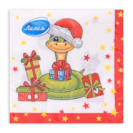 New Year's napkins Paper Lilia "Snake", 2 layers, 33x33 cm, 20 pcs-2