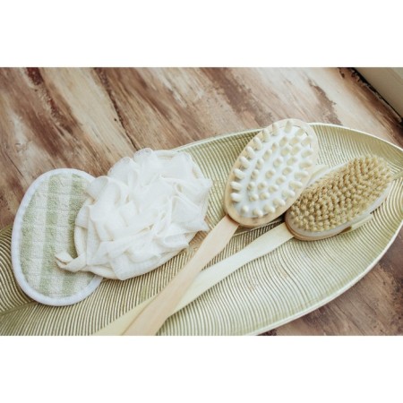 Massage washcloth with scraper of the share "Aphrodite", 11 × 16 cm, beige color-10