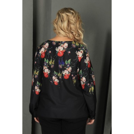 Female blouse, size 56, black color-7