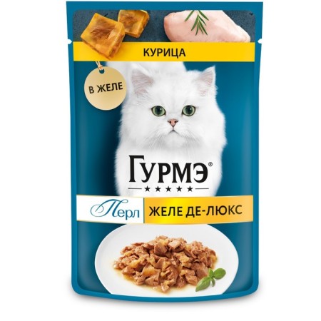 Gourmet perle humid food for cats, chicken, in jelly, 75 g