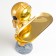 Souvenir Polystone Stand "Cosmonaut on Asteroid" Golden 29x17x22.5 cm