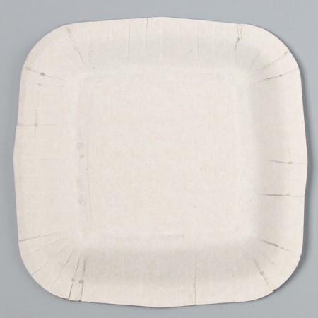 Disposable plate of square paper "Happy Birthday", white, 16.5x16.5 cm-3
