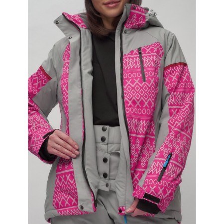 Ski jacket female winter, size 60, pink color-8