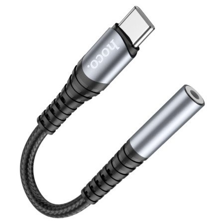 Adapter Hoco LS33, Type -C (M) - Jack 3.5mm (F), 12 cm, gray