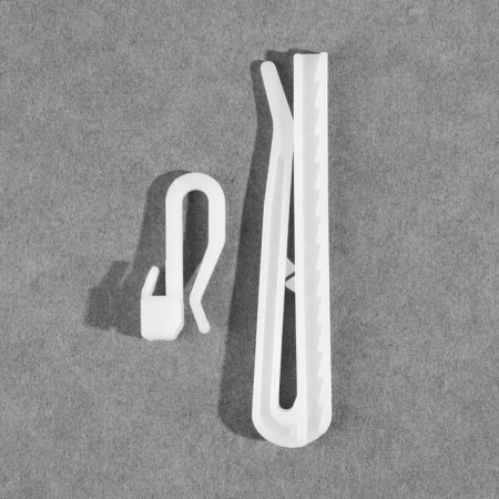 Hook for curtains, adjustable, 7 × 2.3 × 0.5 cm, 10 pcs, white color-1