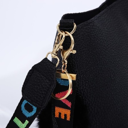 Bag Cross-Bodi with a zipper, black color-5