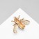 Brooch "Bumblebee", black and white color in gold